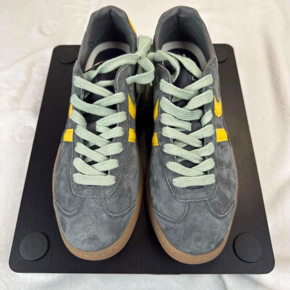 New Coolway Duck Leather Suede Shoes Sneakers Mens 10 US Gray Yellow Gum